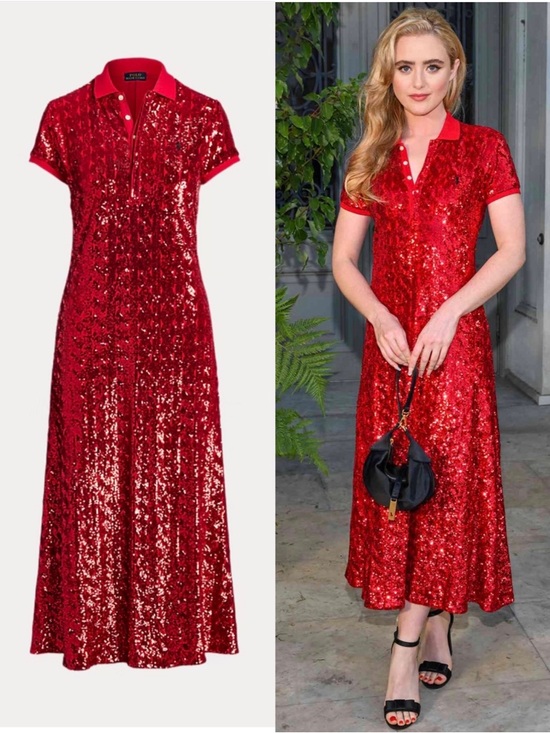 Polo Ralph Lauren Dresses & Skirts - RARE - Polo Ralph Lauren Red Sequined Polo Cocktail Dress Sz Large NWT